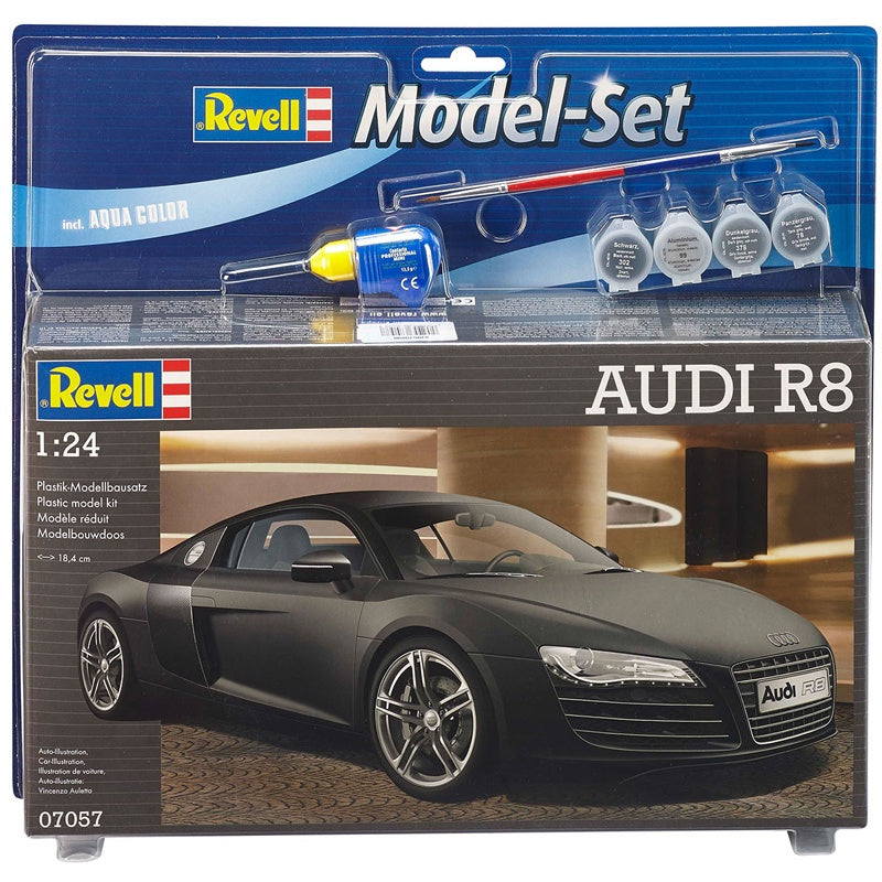 Revell Model Set 67057 Audi R8 Includes Paints, Glue & Brush - DC Models