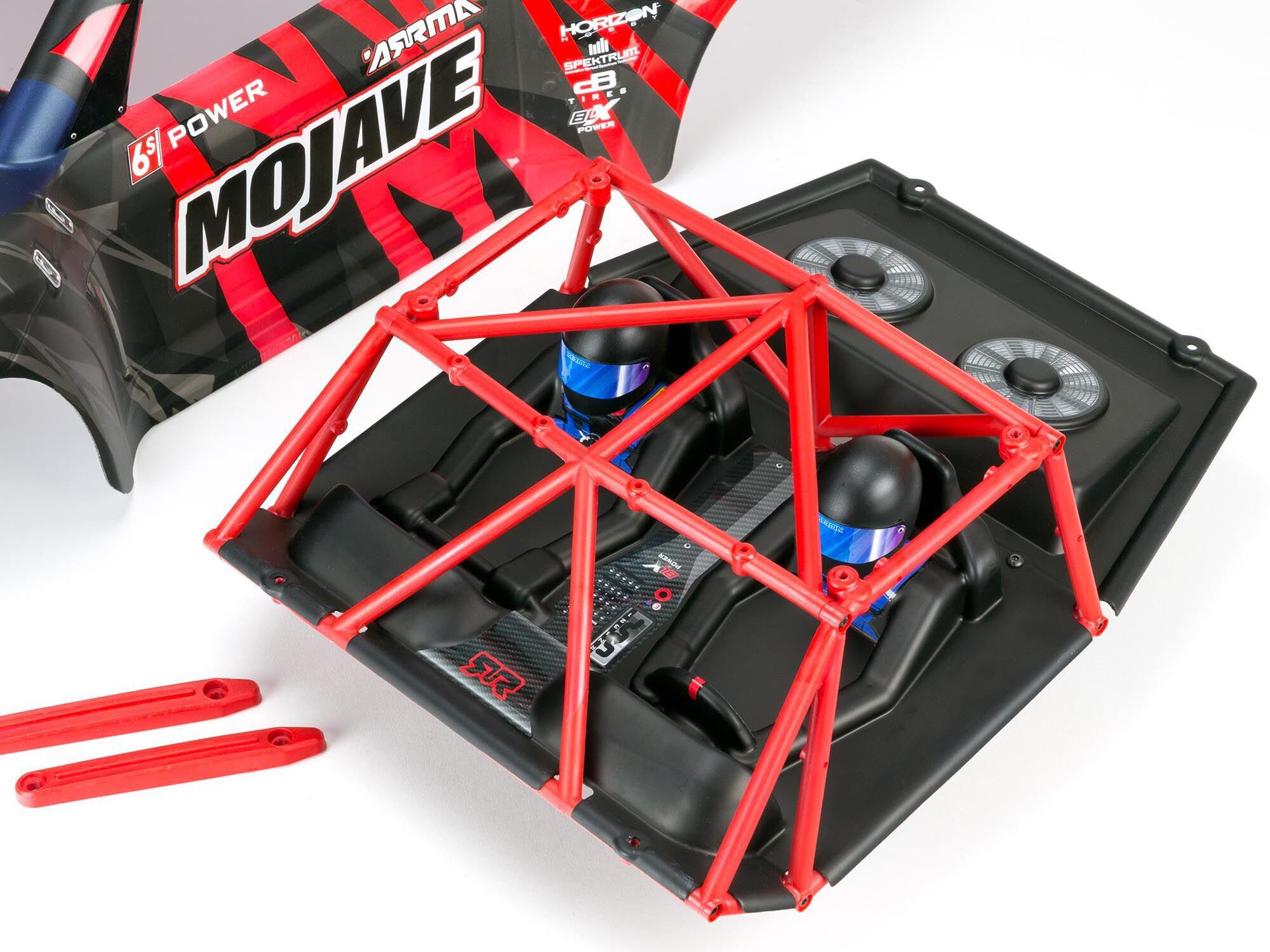 Arrma 1/7 MOJAVE 6S V2 4WD BLX Desert Truck with Spektrum Firma RTR, Red/Black