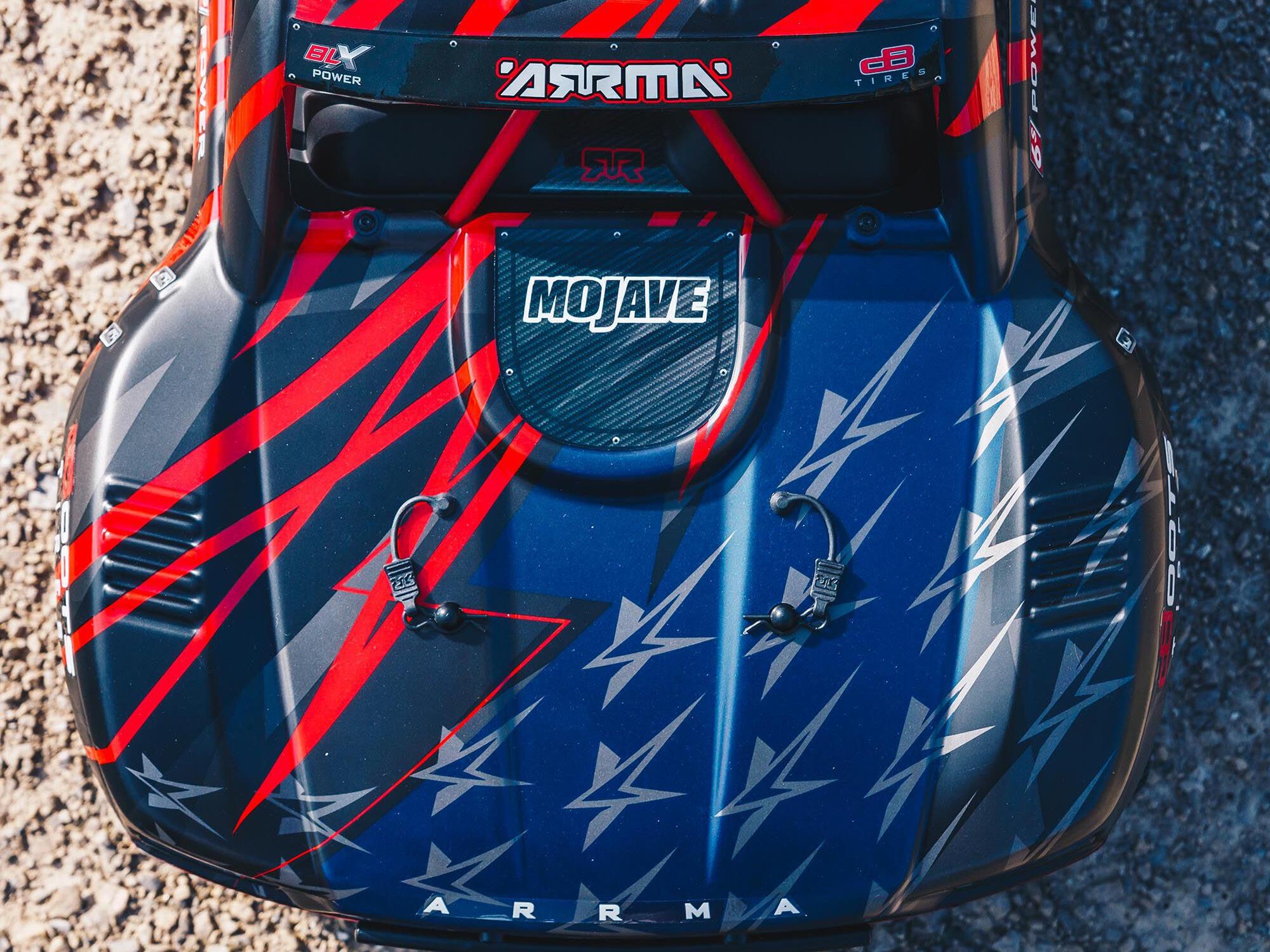 Arrma 1/7 MOJAVE 6S V2 4WD BLX Desert Truck with Spektrum Firma RTR, Red/Black