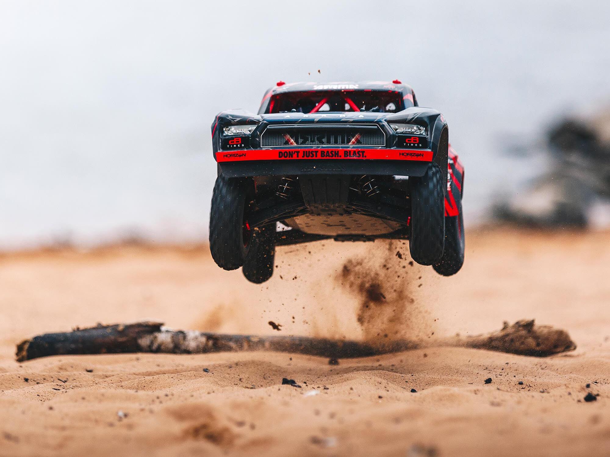 Arrma 1/7 MOJAVE 6S V2 4WD BLX Desert Truck with Spektrum Firma RTR, Red/Black