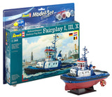 Revell Model Set 65213 Harbour Tug Boat Fairplay I, III, X Includes Paints, Glue & Brush - DC Models