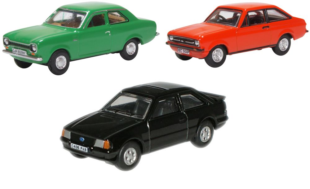 Oxford Ford Escort Set Mk1/Mk2/XR3i (3 piece) 76SET70