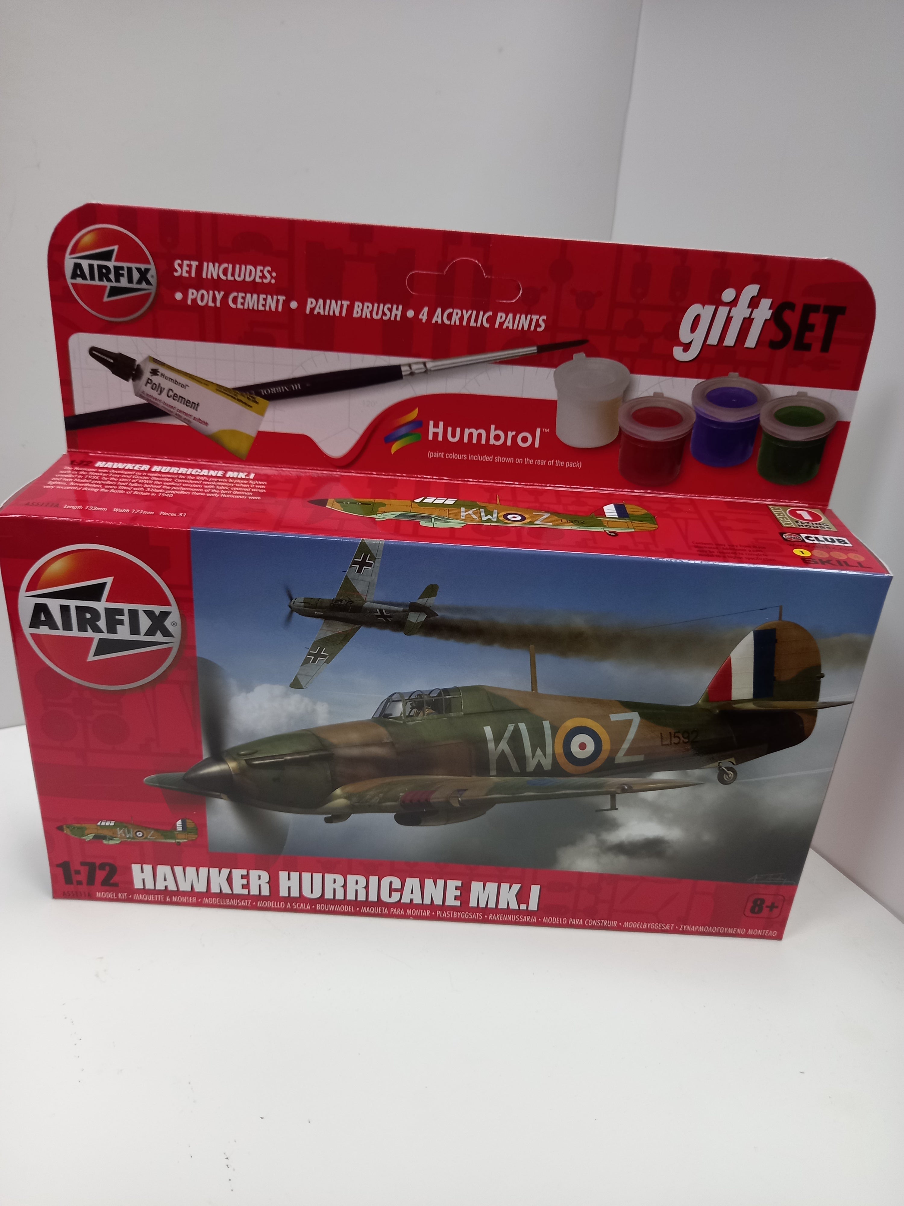 Airfix Hawker Hurricane Mk.I Gift Set 1:72 Scale Model No. A55111A