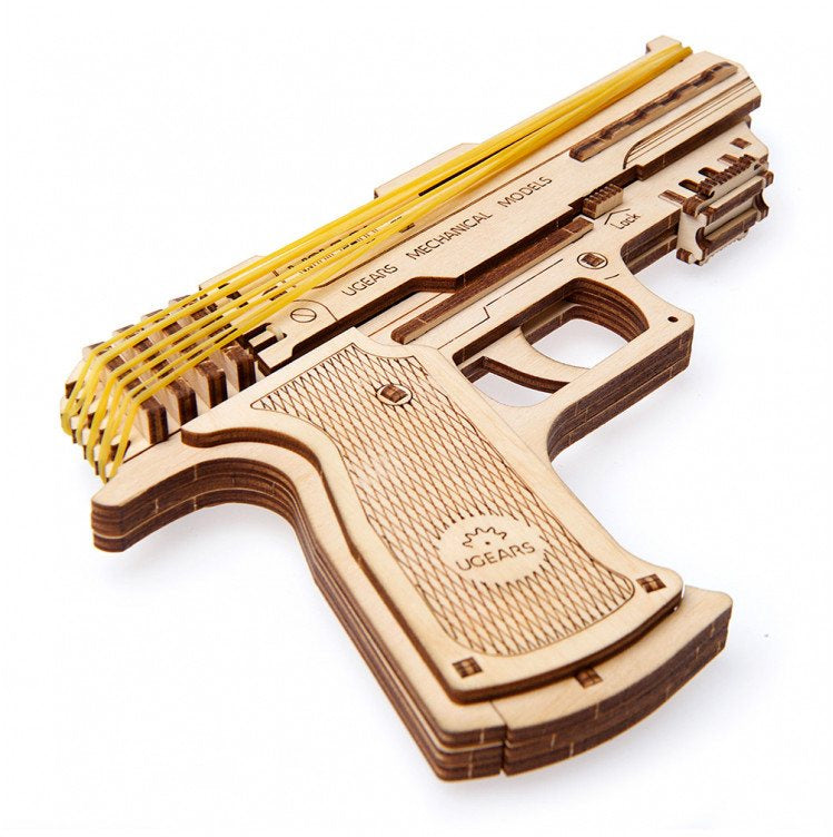 UG70047 Ugears Model wooden puzzle Wolf-01 Handgun – DIY 3D mechanical model