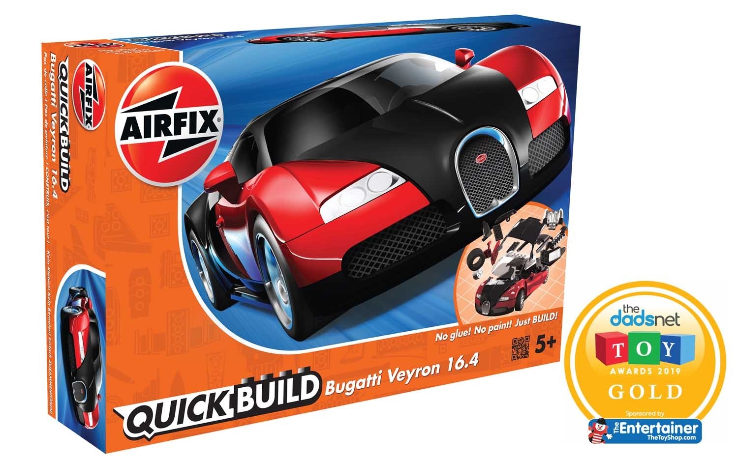 Airfix QUICK BUILD Bugatti 16.4 Veyron black/red - DC Models