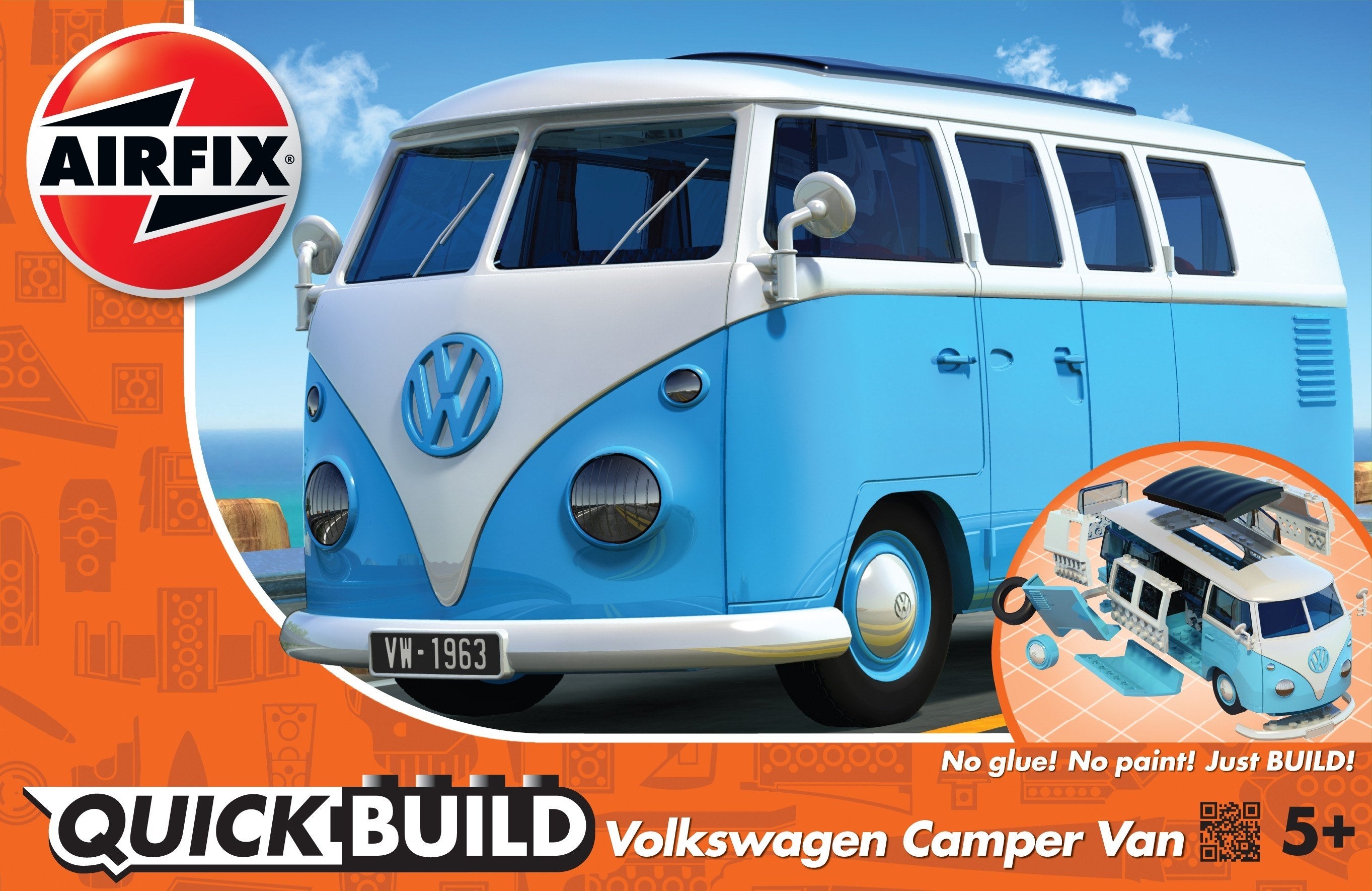 Airfix QUICK BUILD VW Camper Van blue - DC Models
